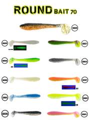 Fujin Round Bait 70mm #SB001  Silikon Balık