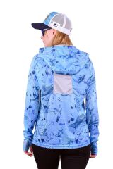 Fujin Pro Angler T-Shirt Women Blue Fish