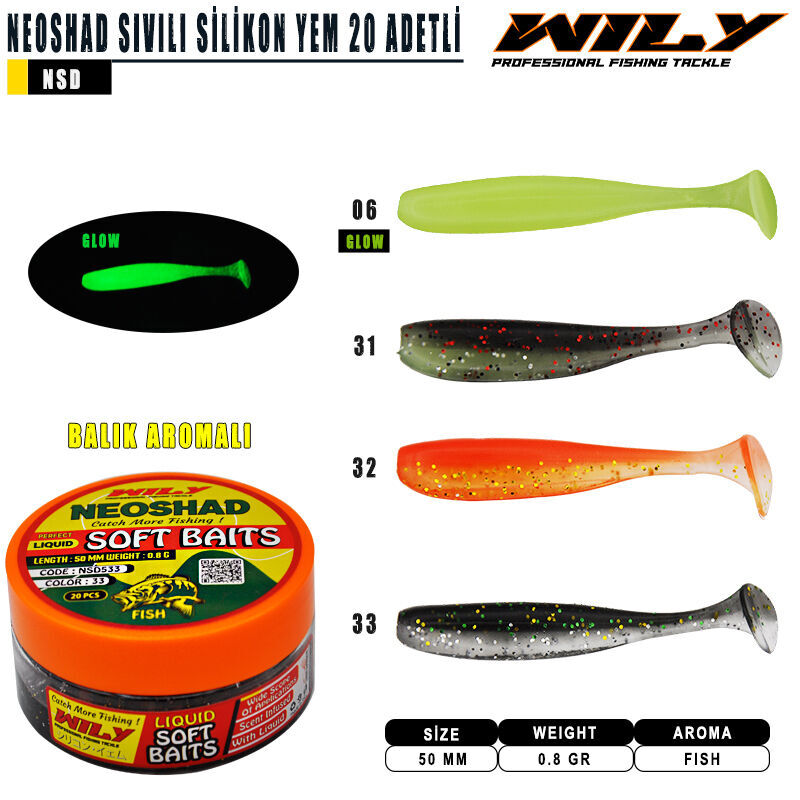 Wily Neoshad Sıvılı Silikon  50 mm 20 Adetli