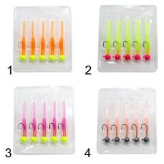 Captain 3521 Mini Worm 4.5cm Jig Headli LRF Silikon Yem 5'li SET