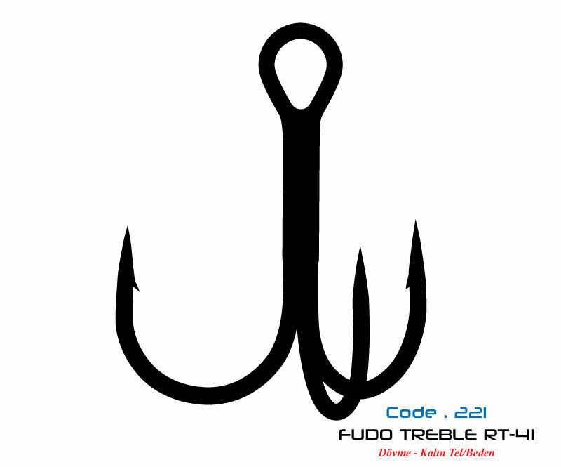 2211 FUDO TREBLE RT-41 #8 BLACK NIKEL 7P