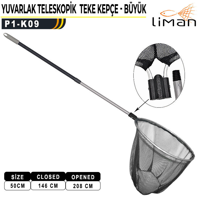 Liman Yuvarlak Teleskopik Teke Kepçe Büyük