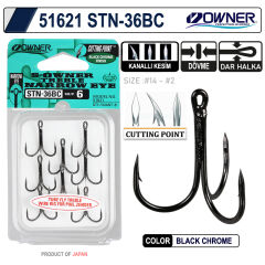 Owner 51621 Stn -36 Black Chrome  Üçlü İğne