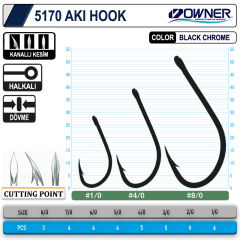 Owner 5170 Aki Hook Black Chrome İğne