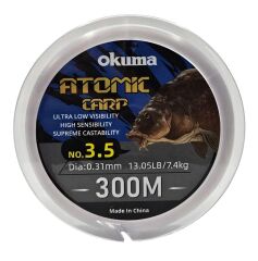 Okuma Atomic Carp Nylon Clear Color 300m Misina