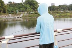 Okuma Aquatek Long Sleeve Hooded Sun Shirt Tahiti Blue
