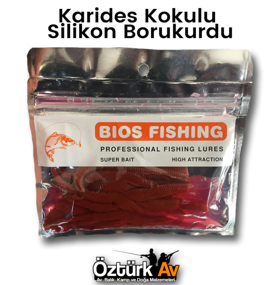 KARİDES KOKULU SİLİKON BORUKURDU 9CM 10 ADET