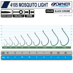 Owner 4105 Musquito Light Black Chrome İğne