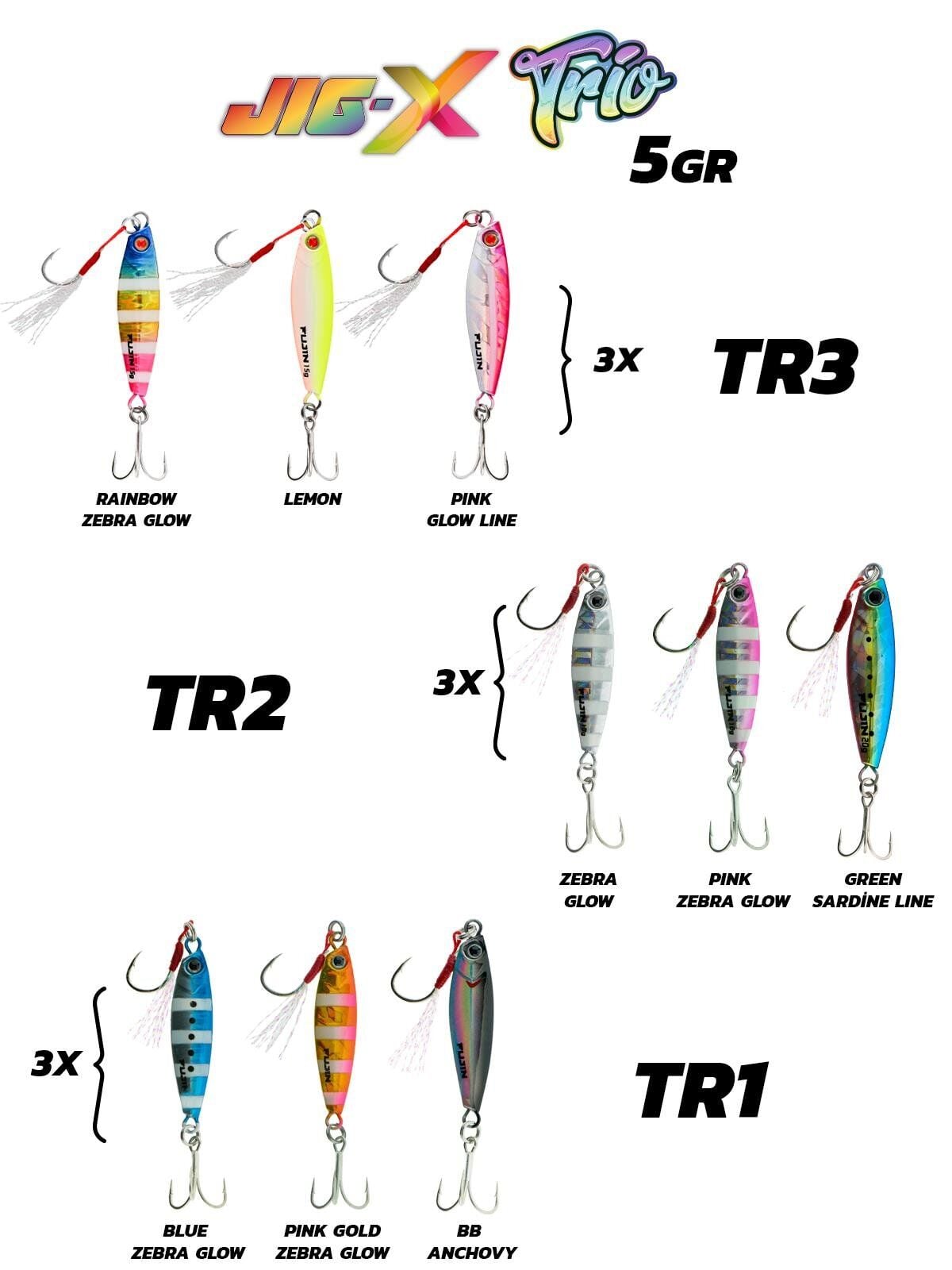 Fujin Jig-X Trio 3lü Micro Jig 5gr