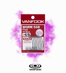VANFOOK WORM-55B FLAT NS BLACK 5P #4/0
