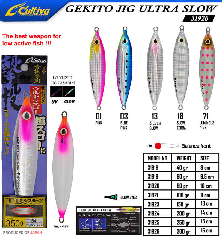 Cultiva 31926 Gekito Jig Ultra Slow 350g 16cm