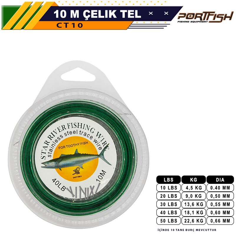 Portfish Çelik Telli 10 metre - BURÇLU