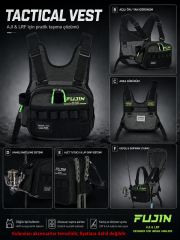 Fujin Tactical Vest Khaki Balıkçı Çantası