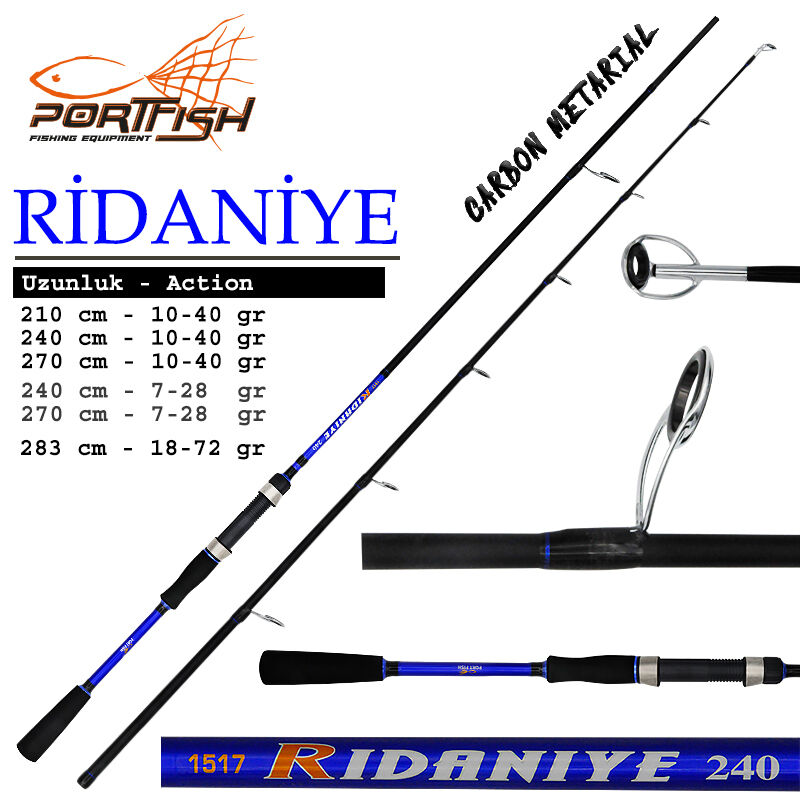 Portfish Ridaniye Spin Olta Kamışı 2 Parça 10-40 gr