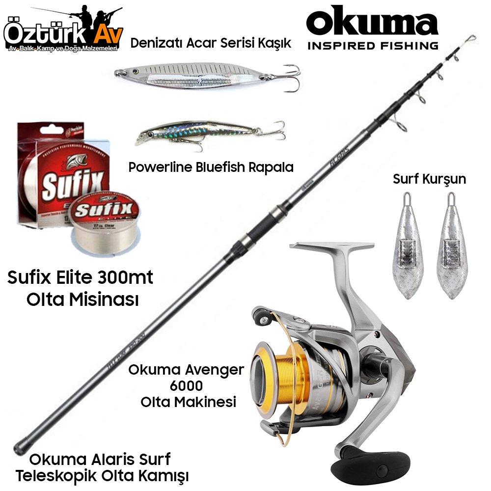 Okuma Alaris Tele Surf - Avenger 6000 Surf Olta Seti