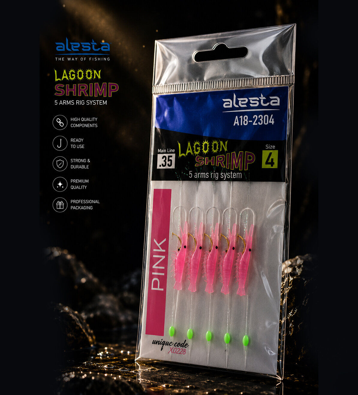 LAGOON SHRIMP RIG X0288 5K 0.35 #4 PINK