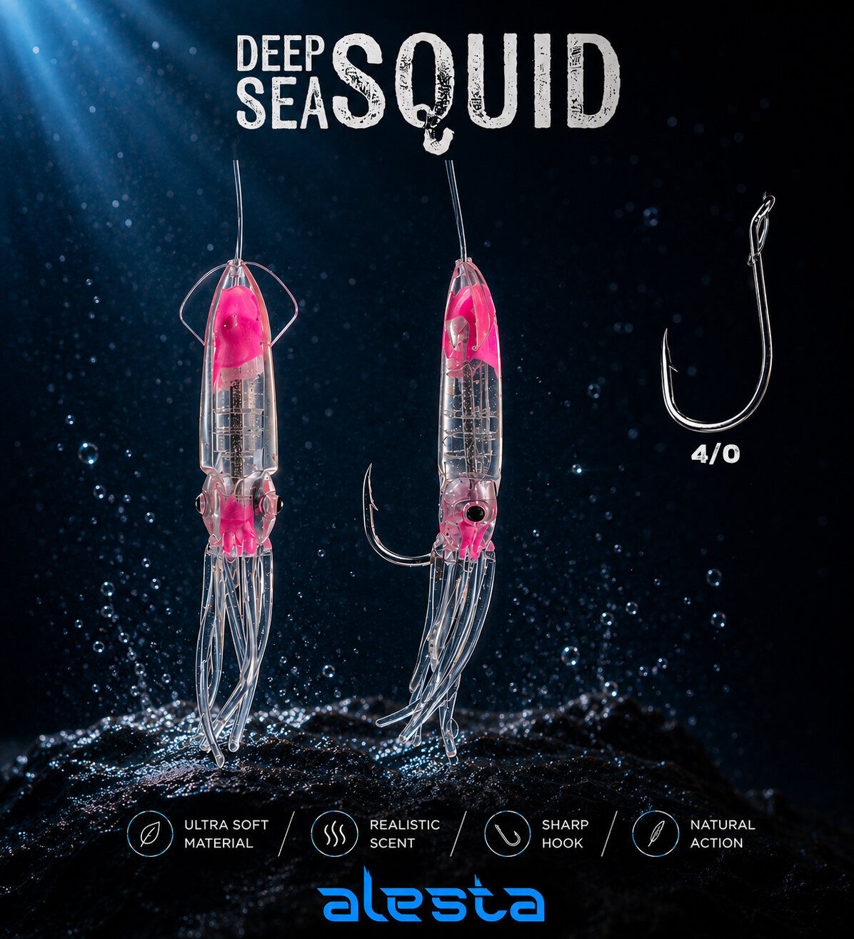 DEEP SEA SQUID X0297 3K 0.60 #4/0 GLOW PINK