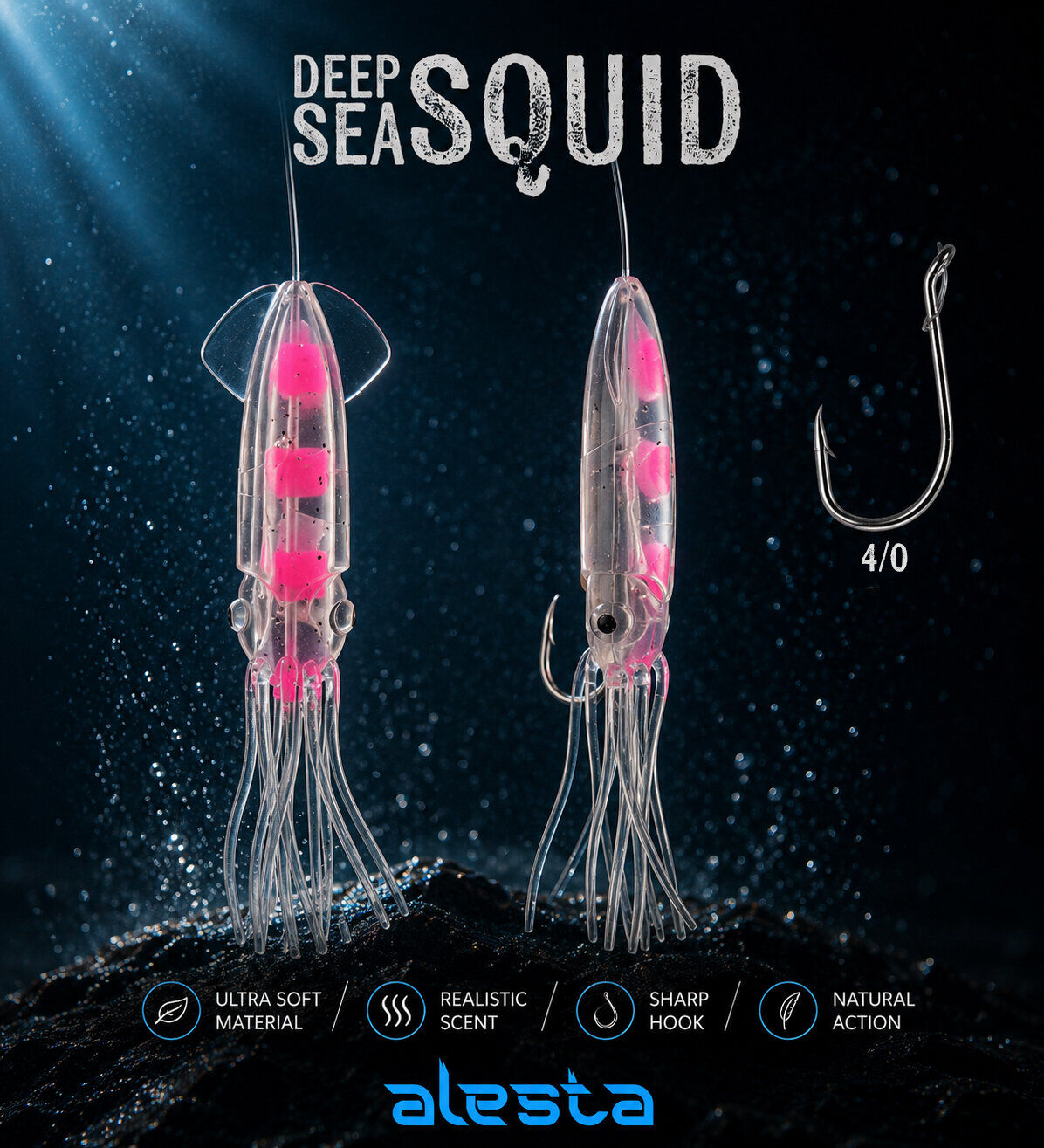 DEEP SEA SQUID X0297 3K 0.60 #4/0 WHITE PINK