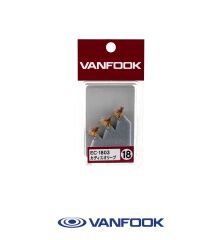 VANFOOK EC-1803 ELK HAIR CADDIS FLY 3P #18