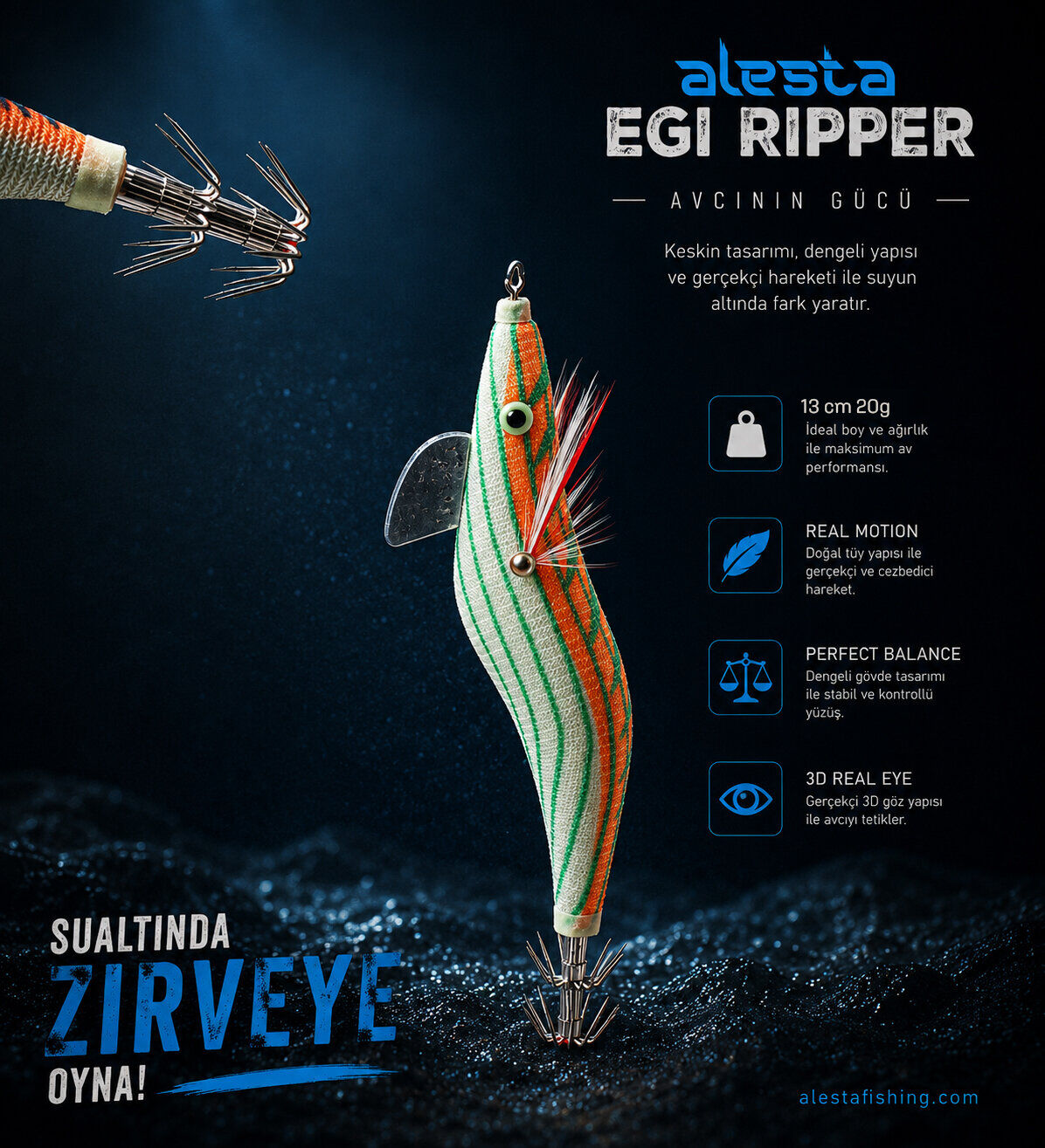 EGI RIPPER #3.5 X6754 13CM 20G BEYAZ/TURUNCU