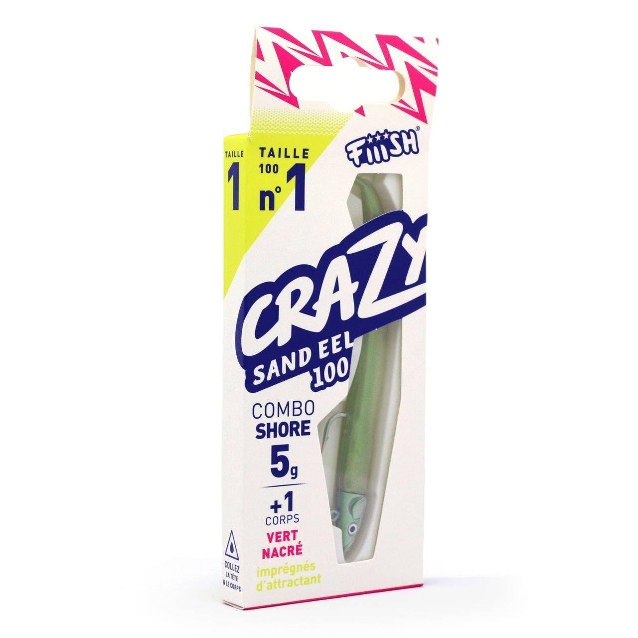 Crazy Sandeel CSE100/1 CSE215 Combo Shore 5gr Vert Nacre Silikon Yem