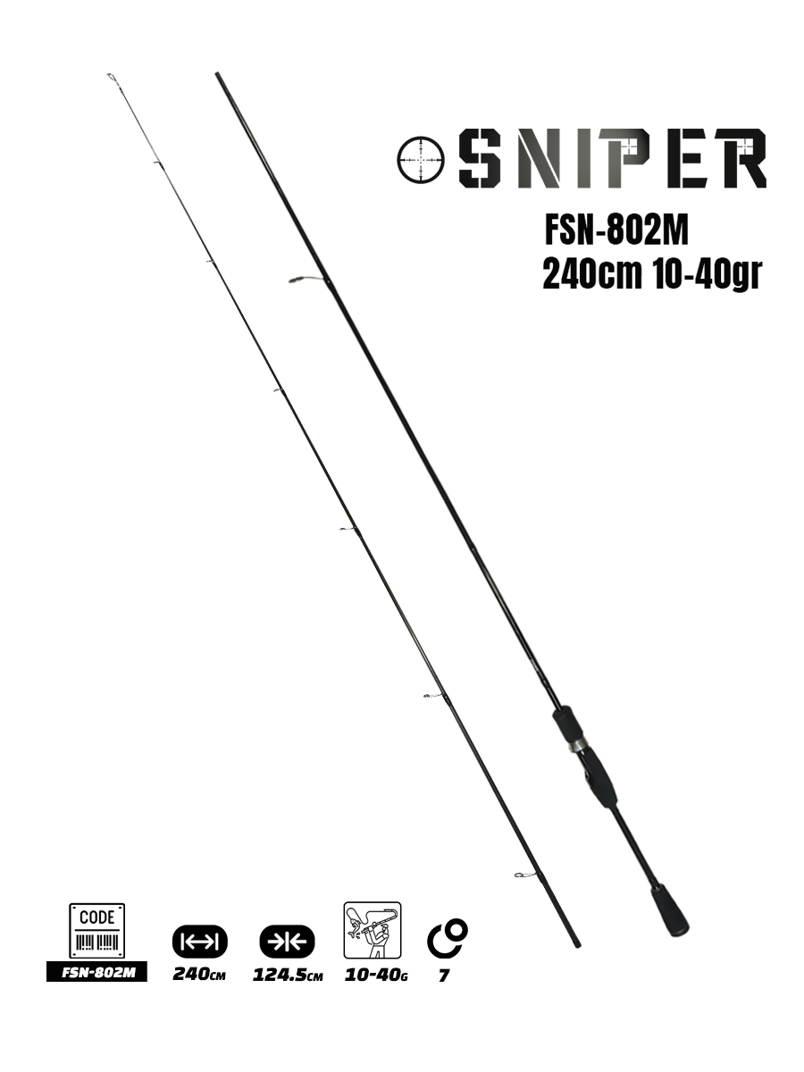 Fujin Sniper 240cm 10-40gr Spin Kamış FSN-802M