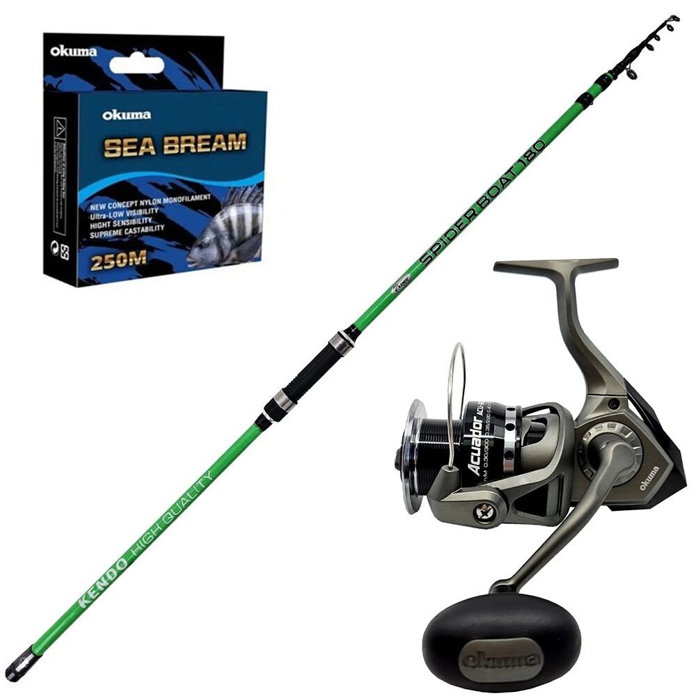 Okuma Acuador 8000 - Kendo Spider Boat 210cm Teleskopik Tekne Olta Seti