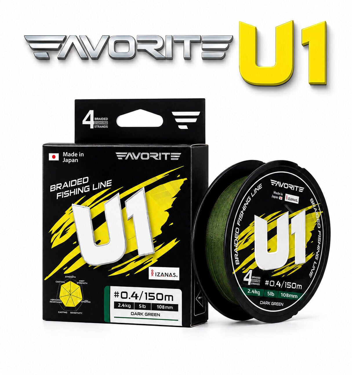 FAVORITE U1 PE X4 150M #0.4 KOYU YEŞİL 2.4KG 0.108