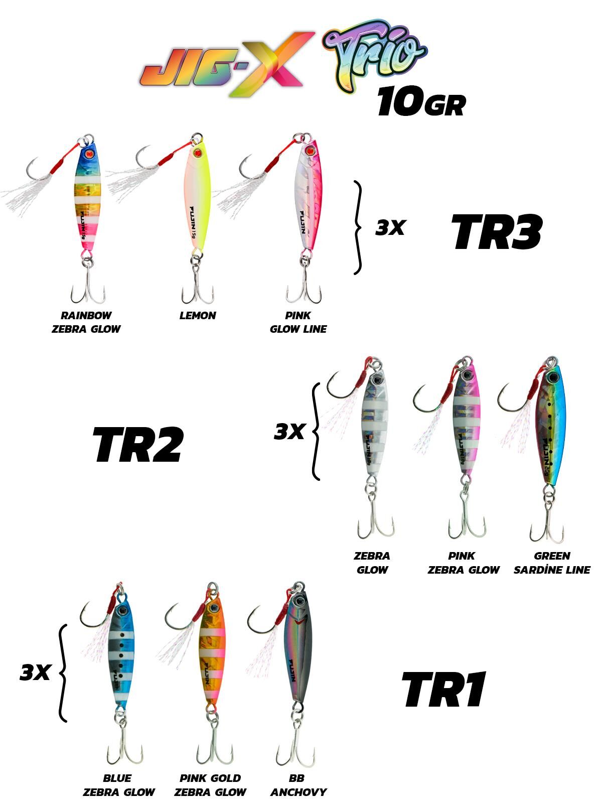 Fujin Jig-X Trio 3lü Micro Jig 10gr