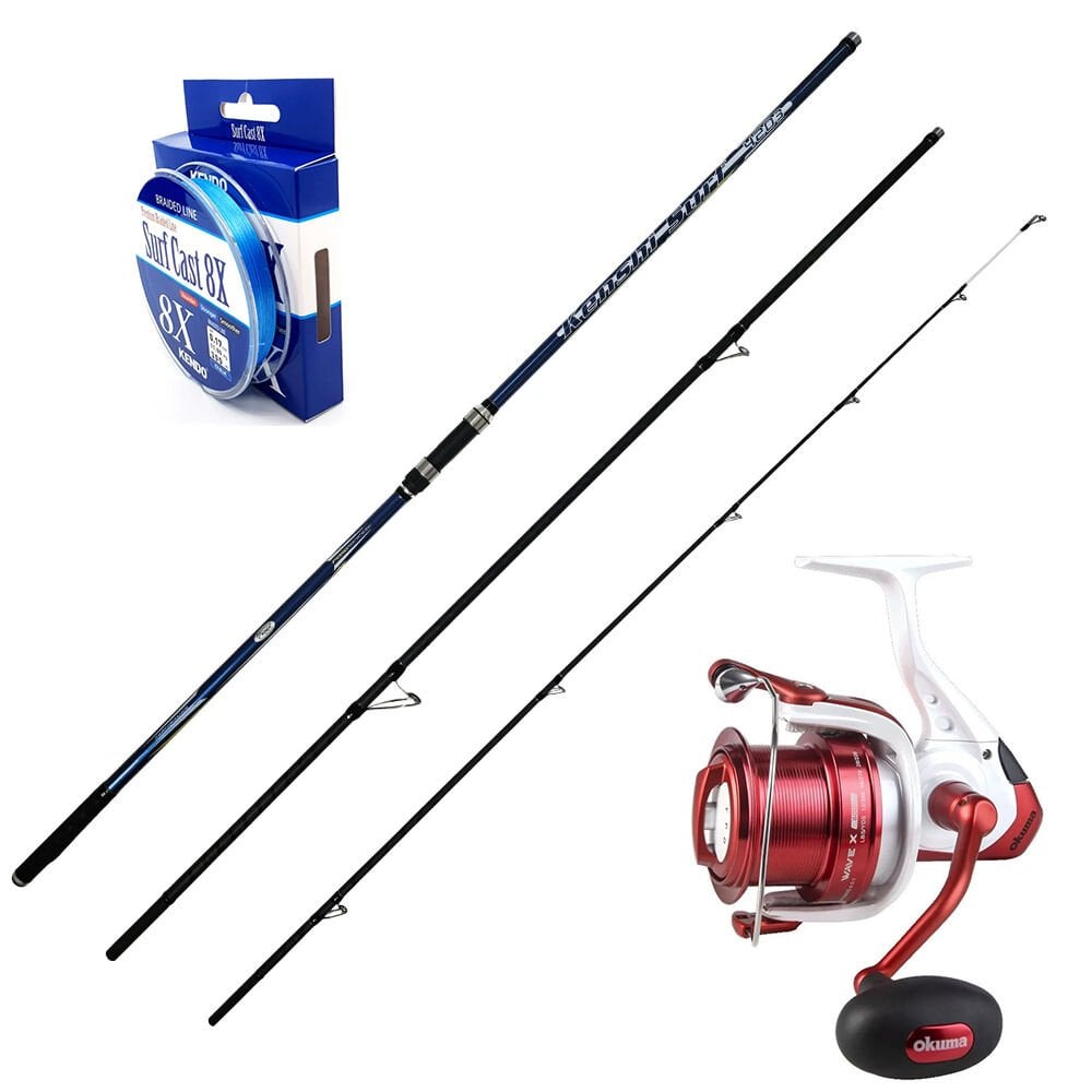 Okuma Wave-X 8000 - Kendo Kenshi 420cm 120-260gr Surf Olta Seti