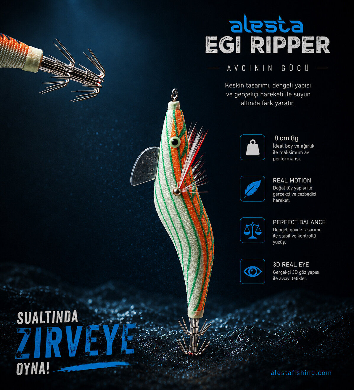 EGI RIPPER #2.0 X6751 8CM 8G BEYAZ/TURUNCU