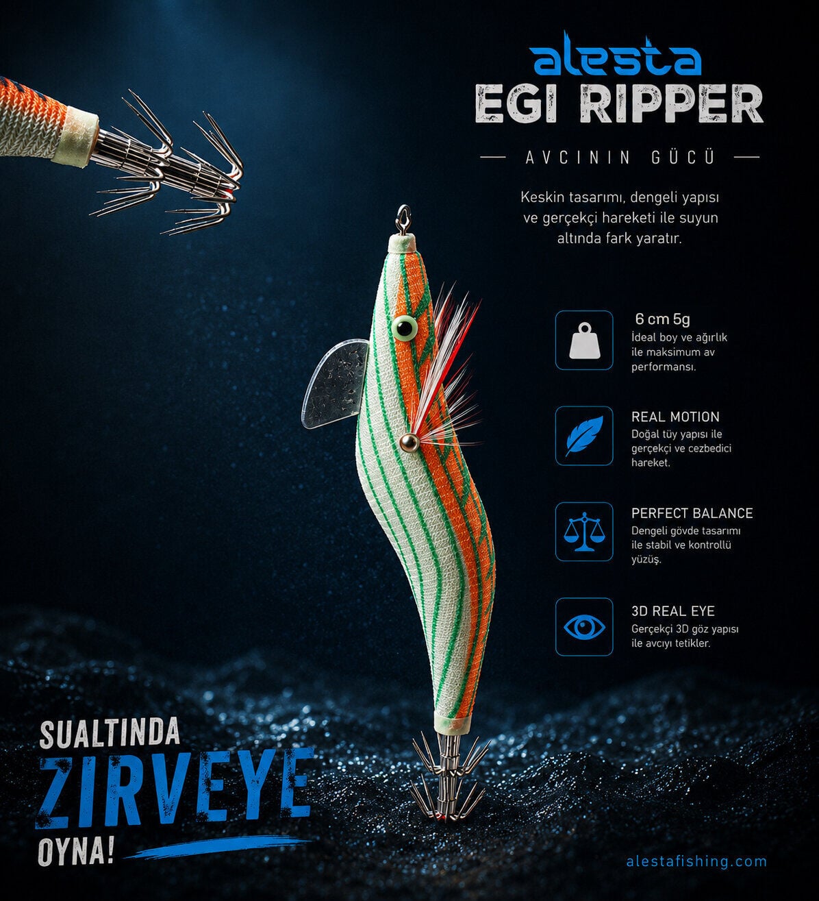 EGI RIPPER #1.5 X6750 6CM 5G BEYAZ/TURUNCU