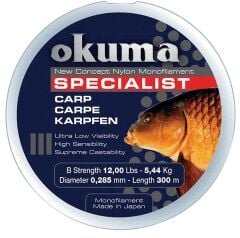 Okuma Carp 300 mt 12,00 lb 5,45 kg 0,28 mm Camou Misina