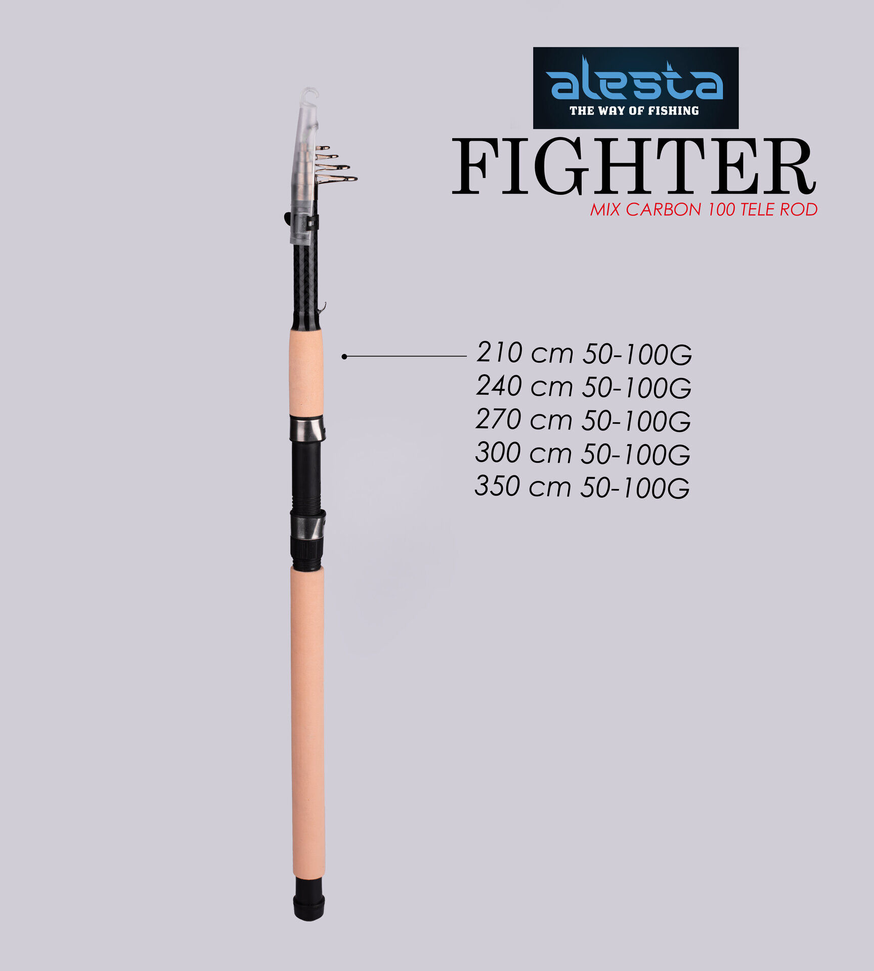 FIGHTER 100 X5000 TELE 240 CM 50-100G MIX KARBON