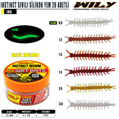 Wily Instinct Worm Sıvılı Silikon  55 mm 20 Adetli