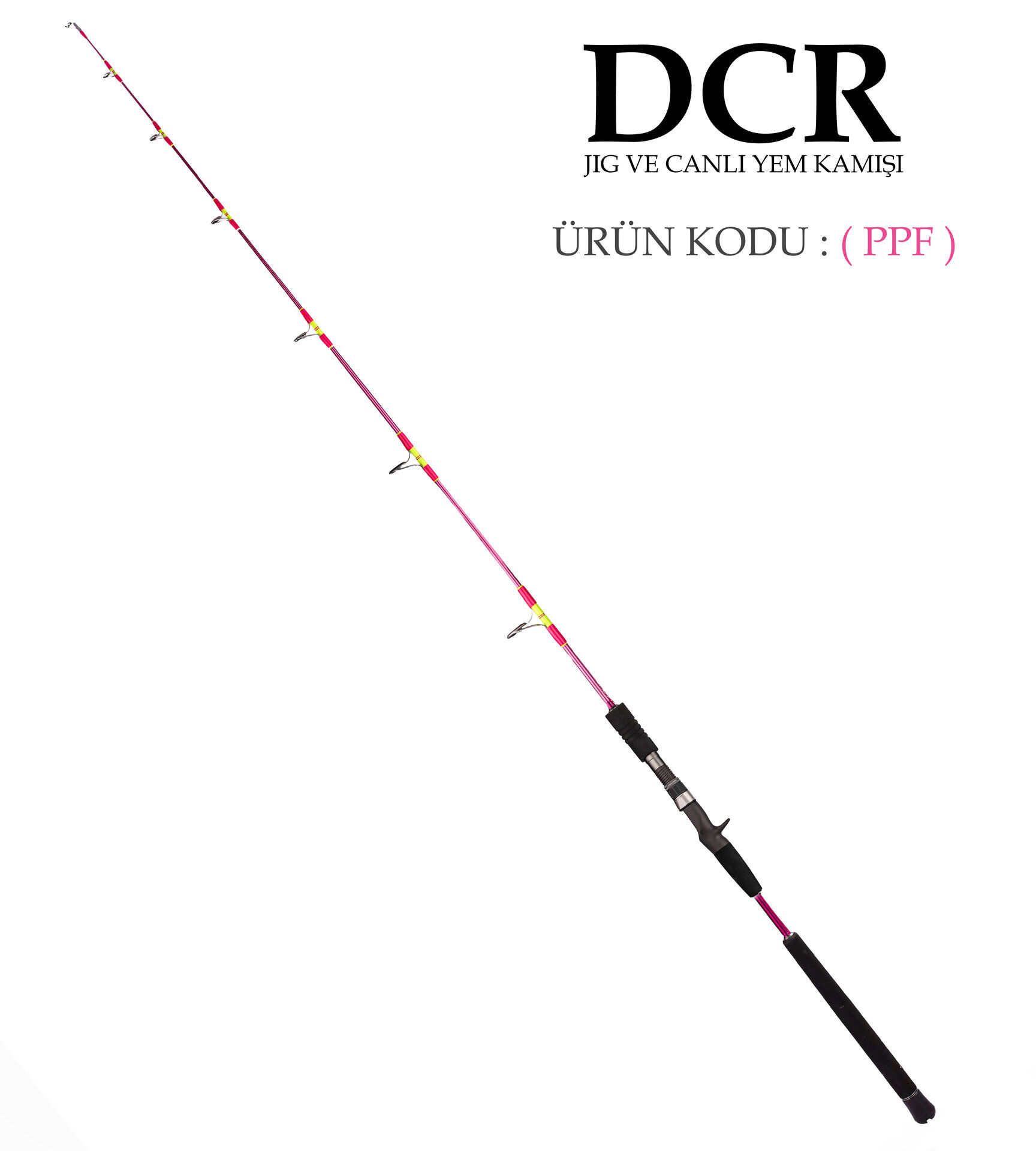 DCR HİLAL TETİKLİ JIG VE CANLI YEM KAMIŞI 185 CM 100-300 PEMBE