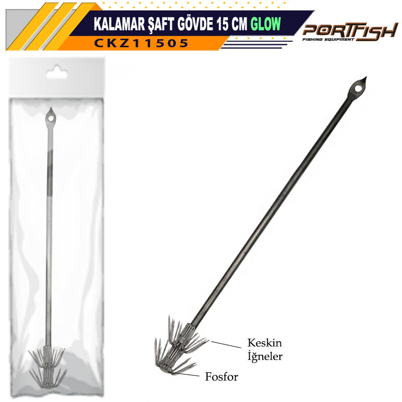 Portfish Kalamar Şaftı Gövde  Glow 15 cm