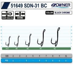 Owner 51649 Sdn-31Black Chrome  İkili İğne