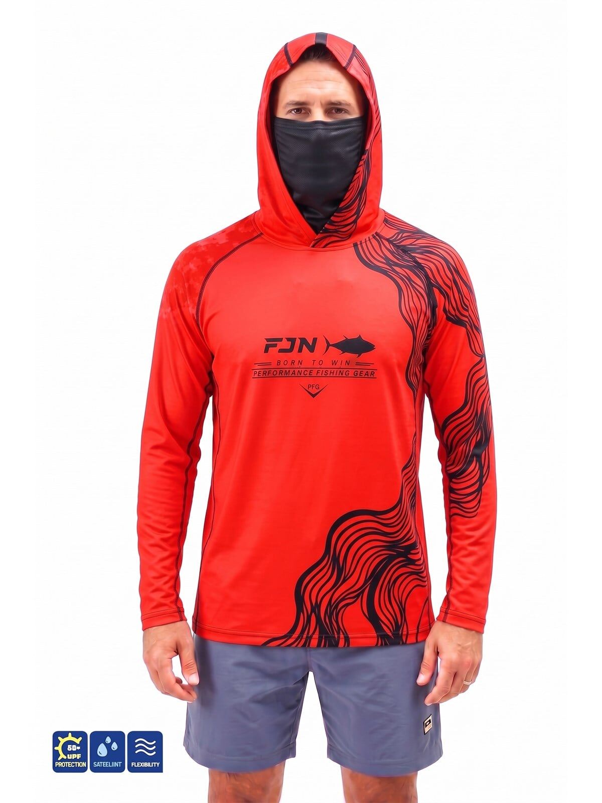 Fujin Relax S26 T-Shirt Buff&Hoodie Coral Black