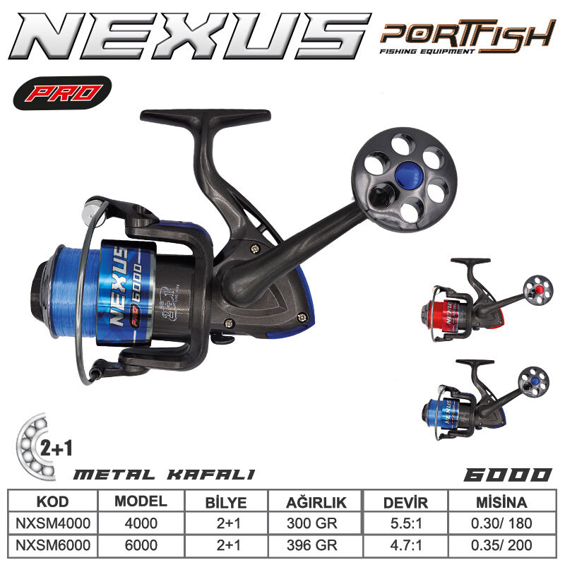 Portfish Nexus Pro 6000 Olta Makinası 2+1bb Metal Kafa