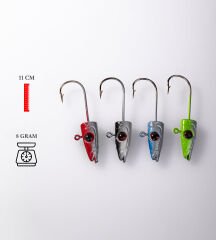 JIGHEAD BALIK KAFA 8G 11 CM UYUMLU MIX RENK 50P