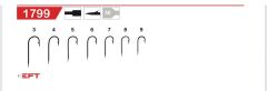 EFT Hook 1799 Beyaz Düz İğne 100 Adet