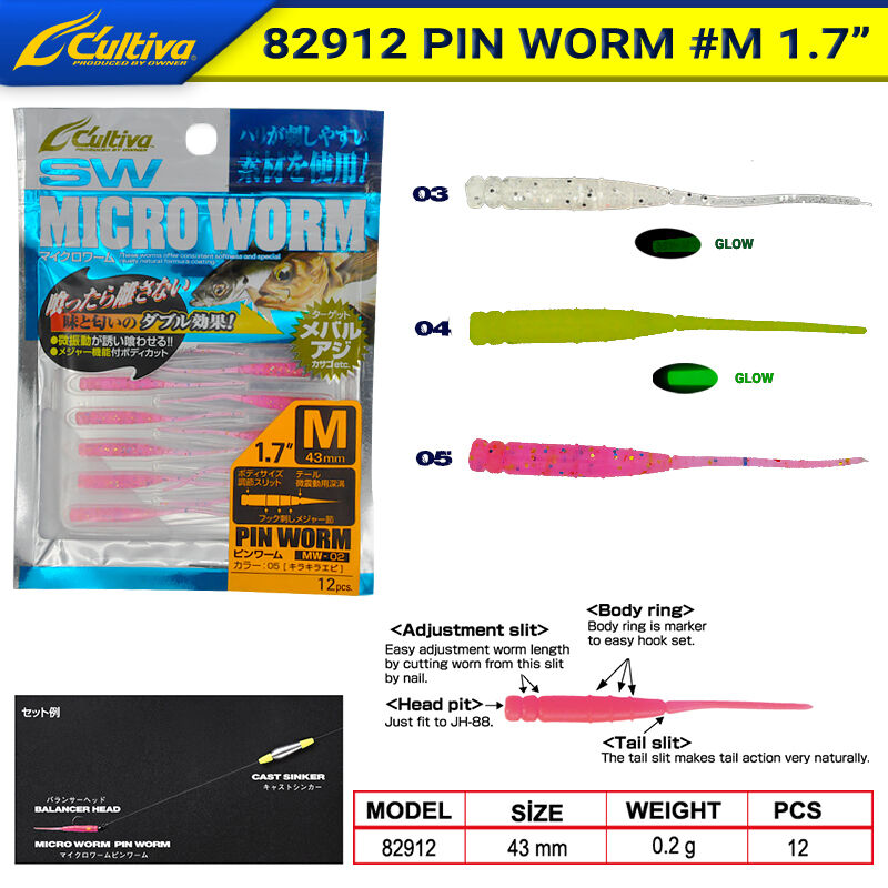 Owner 82912 Chum Shrimp Pin Worm 1,7inc  Lrf Silikonu 4.3 cm