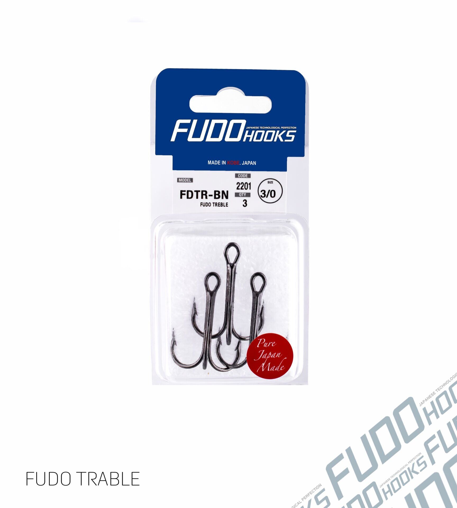 2201 FUDO TREBLE #3/0 BLACK NIKEL 3P