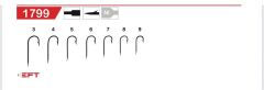 EFT Hook 1799 Siyah Düz İğne 100 Adet