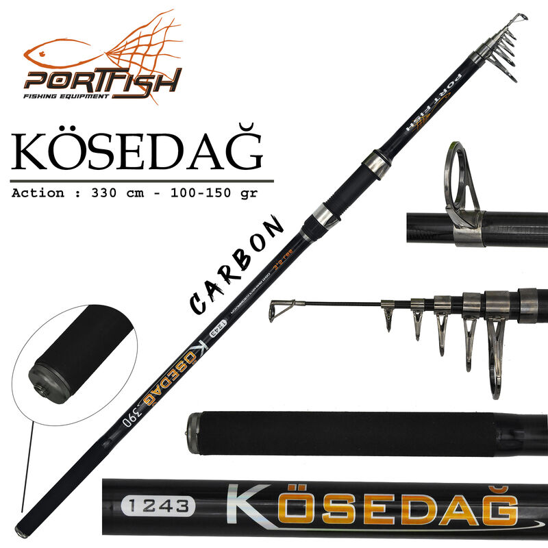 Portfish Kösedağ 360 cm Teleskopik  Olta Kamışı    75-150 gr