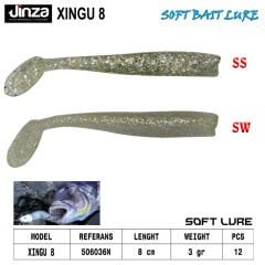 Jinza Hawk Xingu 80 mm 3 gr Silikon Balık 12 Adet