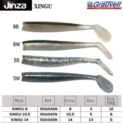 Jinza Hawk Xingu 105 mm 5 gr Silikon Balık 8 Adet