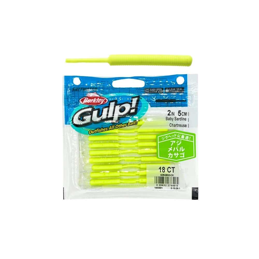 Berkley Gulp Baby Sardine Sahte Yemi - CHARTREUSE