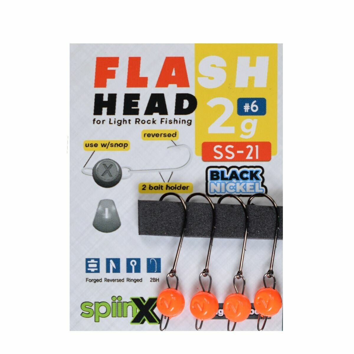 SPIINX FLASH HEAD JIGHEAD UV TURUNCU 3G #6 4P